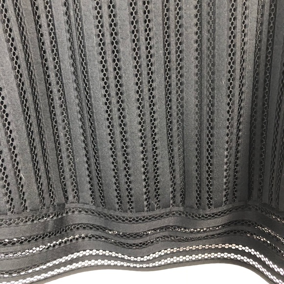 Black Eyelet Striped Skirt M96 - Picture 2 of 4